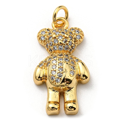 Brass with Cubic Zirconia Pendants KK-K341-30G-1
