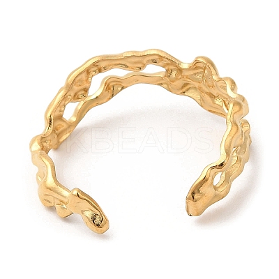304 Stainless Steel Twist Open Cuff Rings RJEW-K248-11G-1