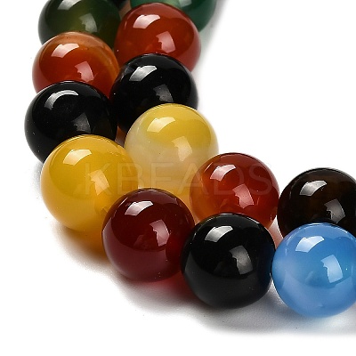 Dyed Natural Agate Beads Strands G-G203-10G-10mm-1