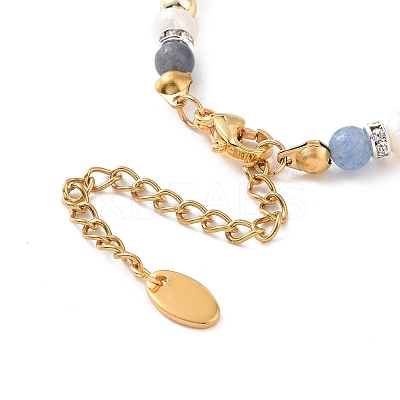 Brass Star Charm Bracelet & Necklace SJEW-JS01268-1