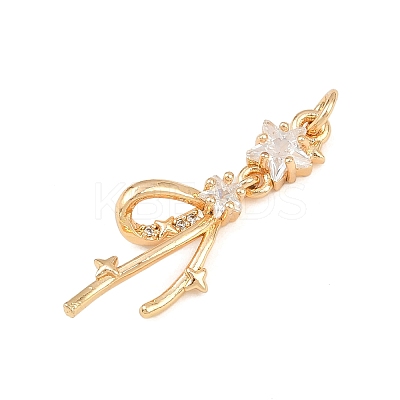 Brass Micro Pave Cubic Zirconia Pendants KK-K407-50G-1