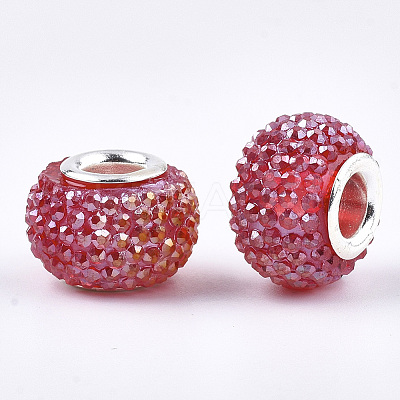 Resin Rhinestone European Beads RPDL-T002-04E-1