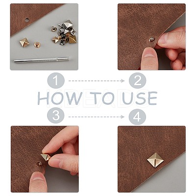 Brass with Iron Flat Square Rivets FIND-WR0011-68-1