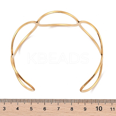 304 Stainless Steel Cuff Bangles for Women BJEW-U023-02G-1