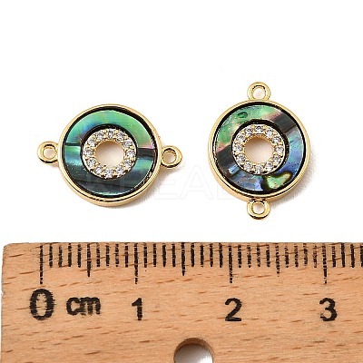 Natural Paua Shell Ring Connector Charms KK-G538-10G-1