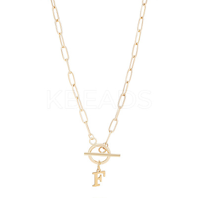304 Stainless Steel Letter Pendant Necklaces NJEW-LP0001-52F-G-1