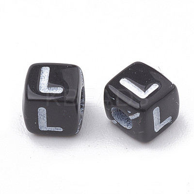 Opaque Horizontal Hole Acrylic Beads SACR-N002-01-1