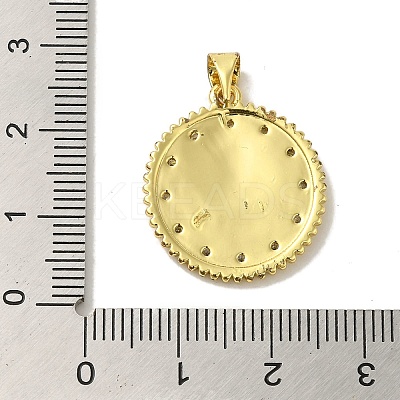 Brass Enamel Micro Pave Cubic Zirconia Pendants KK-Z042-24G-02-1