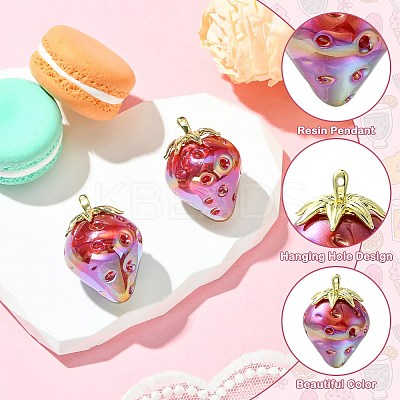 2Pcs Electroplate Resin Pendants RESI-CJC0817-001G-1