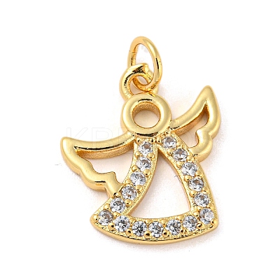 Rack Plating Brass Micro Pave Cubic Zirconia Pendants KK-A200-11G-1