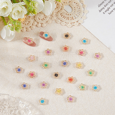 60Pcs 10 Colors Plating Acrylic Cabochons MRMJ-SC0001-46-1