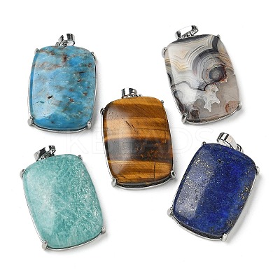 Natural Mixed Gemstone Pendants G-Z070-01P-06-1