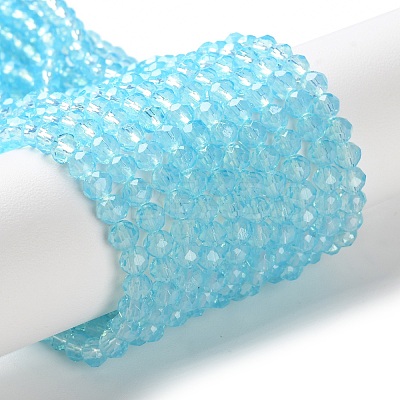 Baking Paint Transparent Glass Beads Strands DGLA-A034-J4MM-D08-1