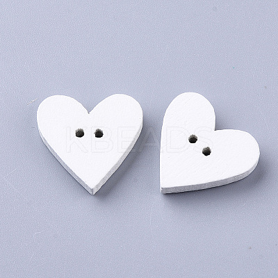 2-Hole Spray Painted Wooden Buttons X-BUTT-T007-019-1