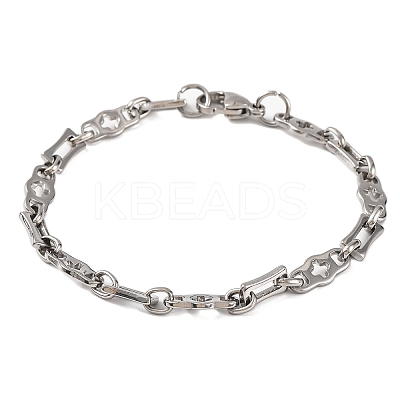 Tarnish Resistant 201 Stainless Steel Link Chain Bracelets BJEW-B078-93P-1