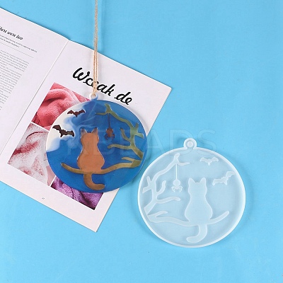 DIY Flat Round Pendant Decoration Food-grade Silicone Molds LS-SIMO-D002-03A-1