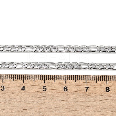 Tarnish Resistant Men's Casual Style 304 Stainless Steel Figaro Chain Necklaces STAS-O037-17P-1