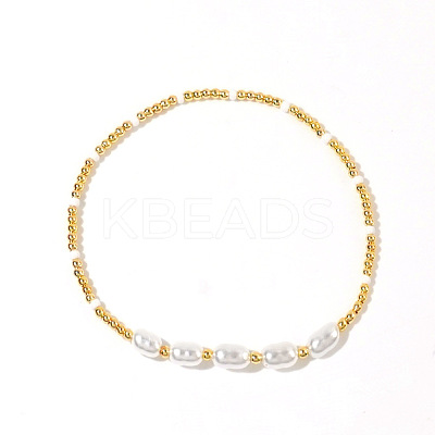 Vintage Elegant Imitation Pearl & Bead Beaded Stretch Bracelet for Women BS8727-3-1