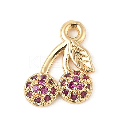 Brass Micro Pave Cubic Zirconia Pendants KK-R219-36F-G-1