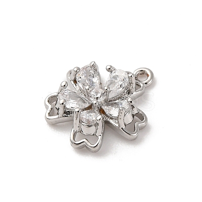 Brass Micro Pave Cubic Zirconia Charms LS-KK-D371-04B-P-1