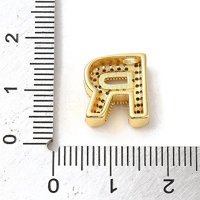 Brass Micro Pave Clear Cubic Zirconia Charms ZIRC-C009-01G-R-1