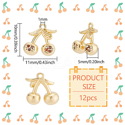 12Pcs Brass Micro Pave Chocolate Cubic Zirconia Charms KK-BC0012-64-1