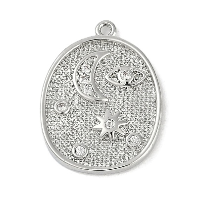 Brass Micro Pave Cubic Zirconia Pendants KK-I719-41P-1