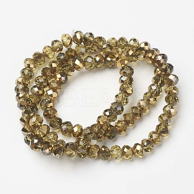 Electroplate Transparent Glass Beads Strands EGLA-A034-T3mm-O13-1
