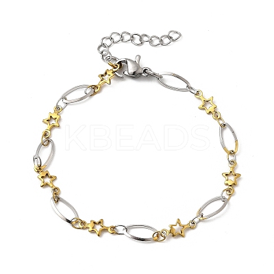 304 Stainless Steel Link Bracelets BJEW-A044-03B-GP-1