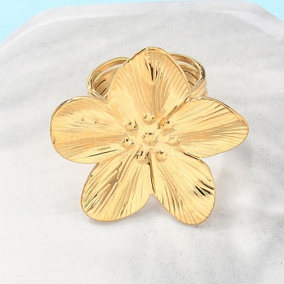 Real 18K Gold Plated 304 Stainlee Steel Open Ring RJEW-Z034-01A-1