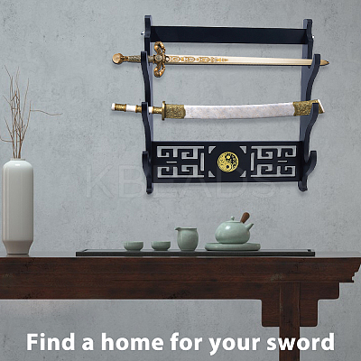 MDF Boards Sword Katana Holder Stands ODIS-WH0099-184B-1