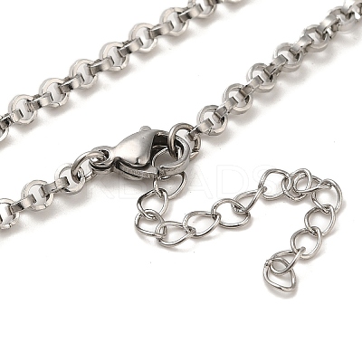 304 Stainless Steel Rolo Chain Necklaces NJEW-C060-02P-1