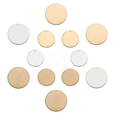 12Pcs 2 Size 3 Colors PVD Vacuum Plating 304 Stainless Steel Pendants STAS-SC0002-09A-1