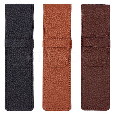 3Pcs 3 Colors Imitation Leather Pen Strorage Cases AJEW-GF0006-68-1