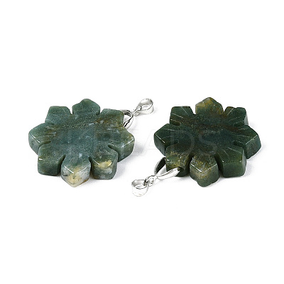Natural Indian Agate Pendants G-T144-12I-1