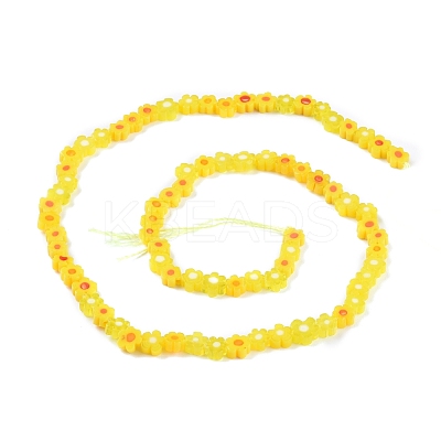 Handmade Millefiori Glass Bead Strands X-LAMP-J035-6mm-06-1