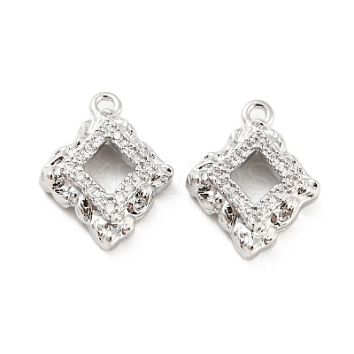 Brass Micro Pave Cubic Zirconia Pendants KK-E090-16P-1