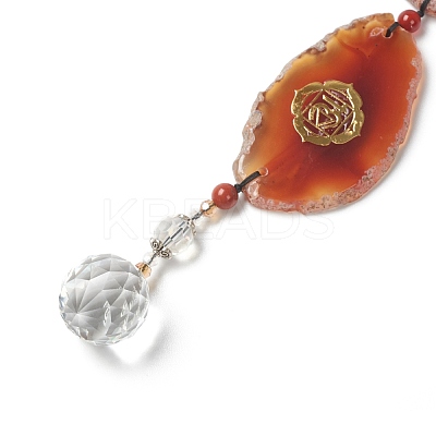 Dyed Nuggets Natural Agate Chakra Hanging Pendant Decorations HJEW-P006-B01-1