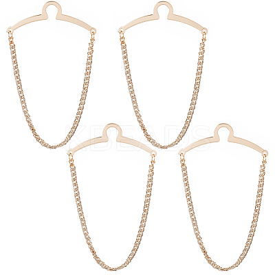 4Pcs Brass Hanging Chains Collar Pins Tie Clips AJEW-SC0004-04B-1