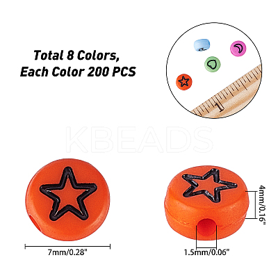 1600Pcs 8 Colors Opaque Acrylic Beads MACR-PH0001-18-1