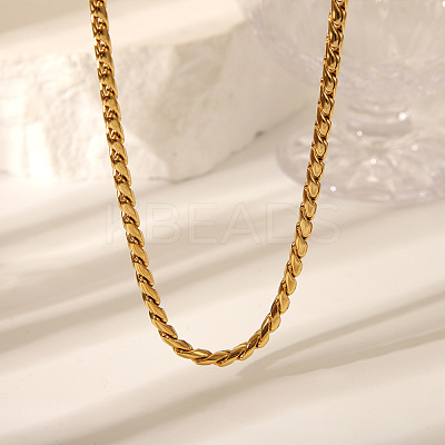 304 Stainless Steel Cuban Link Chain Bracelets & Necklaces Sets for Women FI8814-1-1
