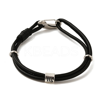 PU Leather Round Cord Multi-strand Bracelets SJEW-K002-07D-1