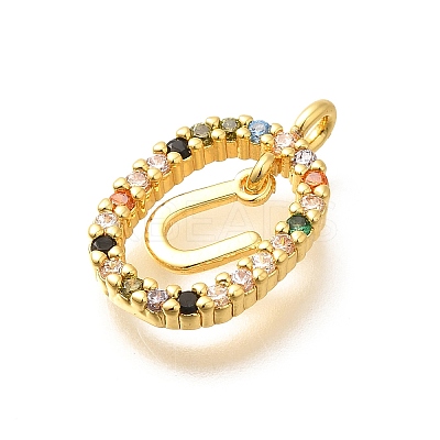 Brass Micro Pave Cubic Zirconia Pendants ZIRC-P123-01G-U02-1
