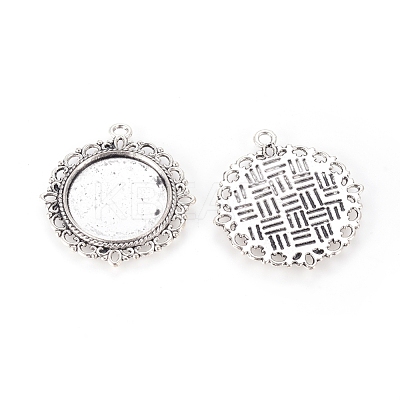 Zinc Alloy Pendant Settings for Cabochon & Rhinestone PALLOY-A15290-AS-LF-1