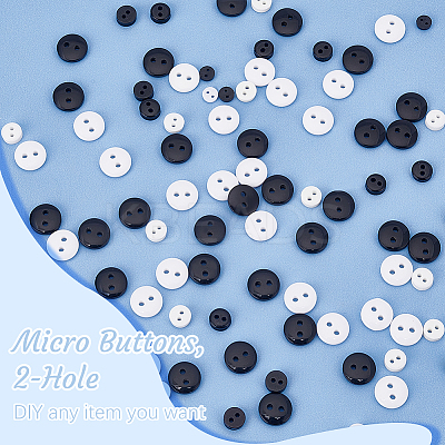 600Pcs 6 Style Nylon & Resin Tiny Button Sets BUTT-FG0001-18-1