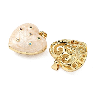 Brass Micro Pave Colorful Cubic Zirconia Enamel Pendants KK-G536-22G-1