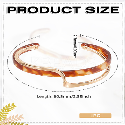 1Pc Brass Resin Cuff Bracelets for Women BJEW-LP0002-26A-1