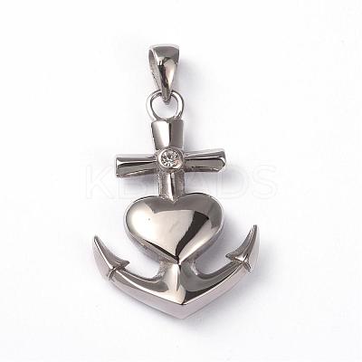 316 Surgical Stainless Steel Pendants STAS-K086-16P-1