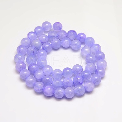 Dyed Natural Green Jade Beads Strands JBS053-6MM-29-1