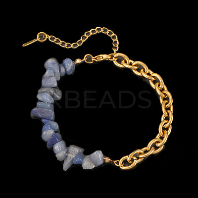 Daily Fashion Natural Blue Spot Jasper Chip Beaded Bracelets FS-WG13CD5-04-1